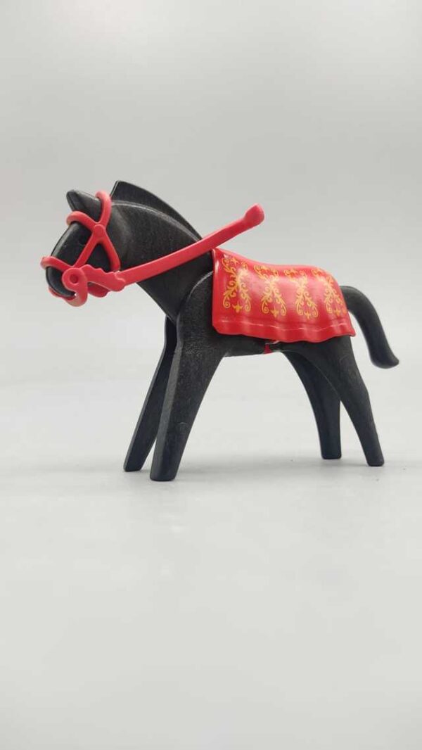 Caballo con riendas y manta
