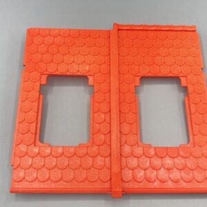 Sección de techo doble ancho con agujeros para ventanas